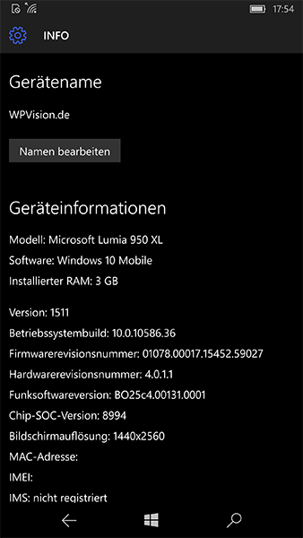 Windows 10 Mobile Build 10586.36 für Lumia 950 und Lumia 950 XL verfügbar