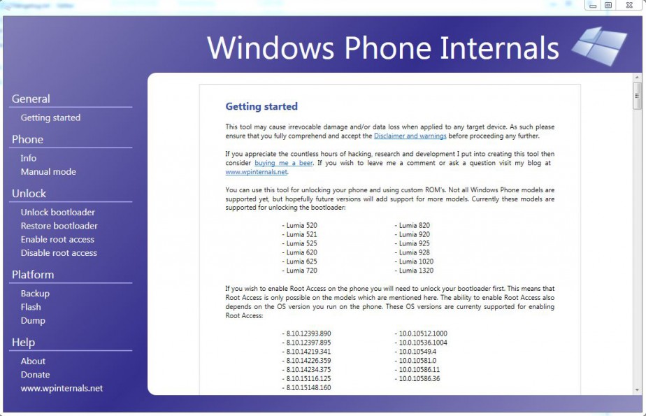 Windows phone internals как пользоваться